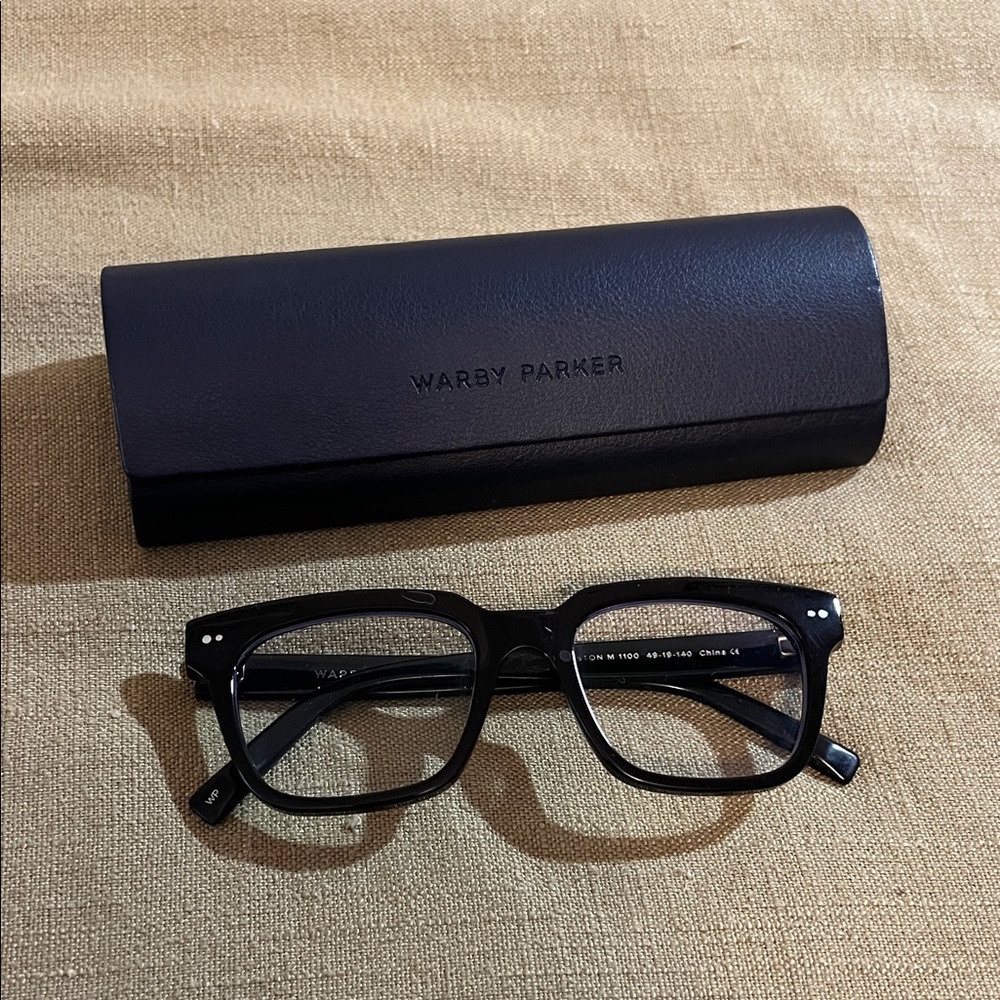 Warby Parker Winston Black Glasses with Case